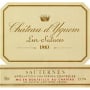 Chateau d'Yquem Sauternes (bin soiled labels) 1983  Front Label