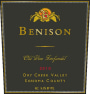 Benison Old Vine Zinfandel 2010  Front Label