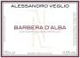 Az. Agr. Alessandro Veglio Barbera d'Alba 2019  Front Label