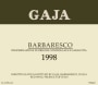Gaja Barbaresco 1998  Front Label