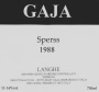 Gaja Langhe Sperss 1988  Front Label