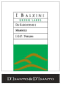I Balzini Società Agricola sas. Green Label Sangiovese Mammolo 2016  Front Label