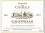 Domaine de la Chapelle Gigondas 2011  Front Label