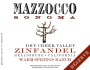 Mazzocco Warm Springs Ranch Reserve Zinfandel 2011  Front Label