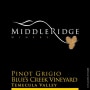 Middle Ridge Winery Blue's Creek Vineyard Pinot Grigio 2012  Front Label