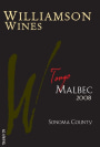 Williamson Wines Tango Malbec 2008  Front Label