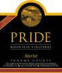 Pride Mountain Vineyards Vintner Select Merlot 2011  Front Label