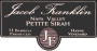 Elyse Jacob Franklin Hayne Vineyard Petite Sirah 2010 Front Label