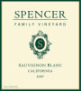 Spencer Family Vineyards Sauvignon Blanc 2007  Front Label