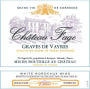 Chateau Fage Graves de Vayres Blanc 2017  Front Label