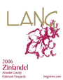 Lang Oakmont Vineyards Zinfandel 2006 Front Label