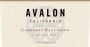 Avalon California Cabernet Sauvignon 2007 Front Label