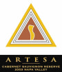 Artesa Reserve Cabernet Sauvignon 2003 Front Label