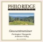 Philo Ridge Vineyards Ferrington Gewurztraminer 2015 Front Label