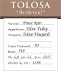 Tolosa Winery Aethereal Reserve Pinot Noir 2013  Front Label