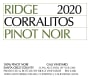 Ridge Corralitos Pinot Noir 2020  Front Label