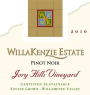 WillaKenzie Estate Jory Hills Vineyard Pinot Noir 2010 Front Label