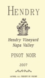 Hendry Pinot Noir 2007  Front Label