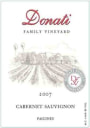 Donati Family Vineyards Cabernet Sauvignon 2007 Front Label