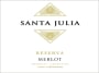 Santa Julia Reserva Merlot 2014  Front Label