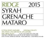 Ridge Lytton Estate Vineyard Grenache/Syrah/Mataro 2015  Front Label