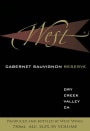 West Wines Reserve Cabernet Sauvignon 2010  Front Label