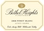 Bethel Heights Pinot Blanc 2008 Front Label