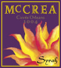 McCrea Cuvee Orleans Syrah 2004 Front Label