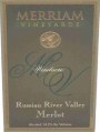 Merriam Vineyards Windacre Vineyard Merlot 2003 Front Label