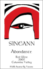Sineann Abondante Red 2007 Front Label