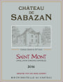 Producteurs Plaimont Chateau de Sabazan 2016  Front Label