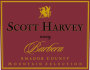 Scott Harvey Mountain Selection Barbera 2009  Front Label