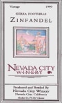 Nevada City Winery Zinfandel 1999  Front Label