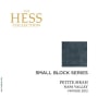 Hess Small Block Series Petite Sirah 2012  Front Label