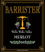 Barrister Winery Merlot 2013 Front Label