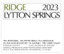 Ridge Lytton Springs Red Blend (375ML half-bottle) 2023  Front Label