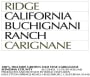 Ridge Buchignani Ranch Carignane 2005  Front Label