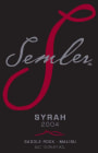 Malibu Wines Semler Syrah 2004 Front Label