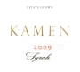 Kamen Estate Syrah 2009  Front Label