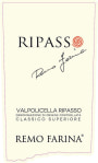 Remo Farina Valpolicella Ripasso Classico Superiore 2015  Front Label