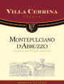 Villa Cerrina Montepulciano d'Abruzzo 2016  Front Label