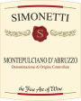 Simonetti Montepulciano D'Abruzzo 2019  Front Label
