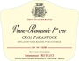 Emmanuel Rouget Vosne-Romanee Cros-Parantoux Premier Cru 2018  Front Label