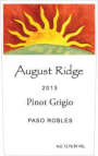 August Ridge Pinot Grigio 2013  Front Label