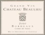 Chateau Beaulieu Comtes de Tastes 2000  Front Label