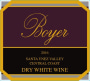 Boyer Dry White Wine 2016  Front Label