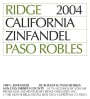 Ridge Paso Robles Zinfandel 2004  Front Label