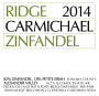 Ridge Carmichael Zinfandel 2014  Front Label