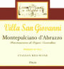Villa San Giovanni Montepulciano d'Abruzzo 2015  Front Label