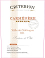 Criterion Reserva Carmenere 2014 Front Label